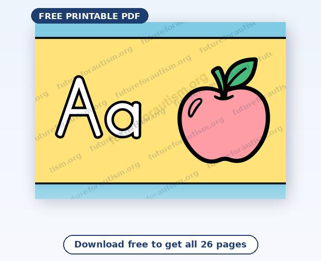 Preview of the Alphabet Flashcards for Autistic Children (A-Z)
