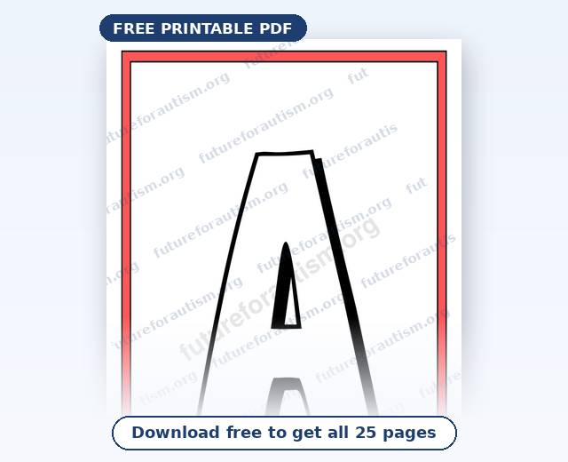 Preview of the Bubble Letter Outline Printables for Autism (A-Z)