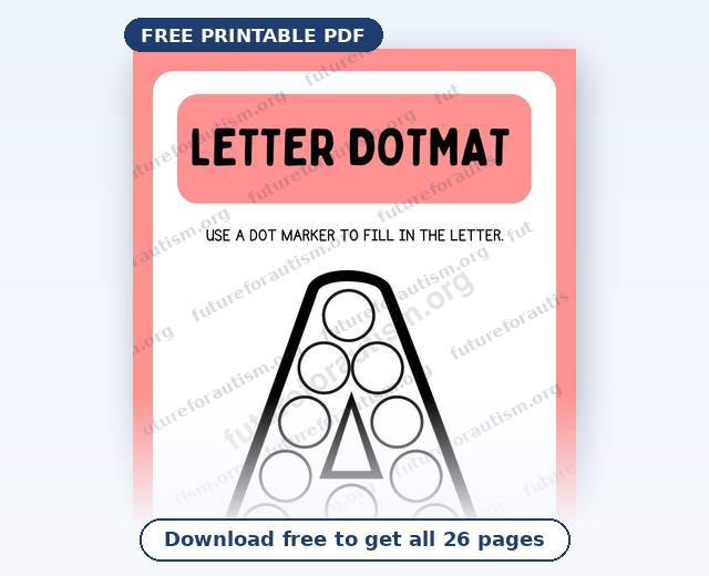 Preview of the Letter Dot Marker Worksheets for Autism (A-Z)