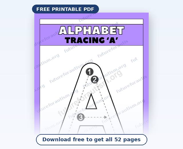 Preview of the Letter Formation & Stroke Order Worksheets for Autism (A-Z)