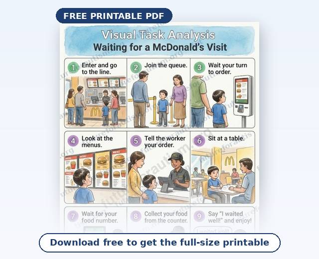 Preview of the McDonald's Visit Visual Schedule (Boy version)