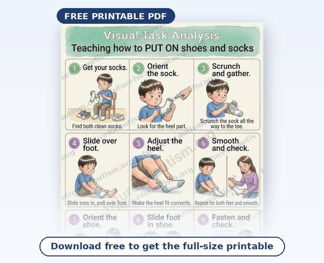 Preview of the Putting on Socks and Shoes Visual Task Analysis (Boy version)