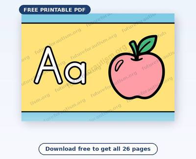 Preview of the Alphabet Flashcards for Autistic Children PDF