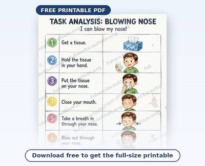 Preview of the Blowing Nose Visual Schedule PDF