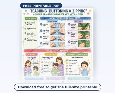Preview of the Buttoning & Zipping ABA Teaching Guide PDF
