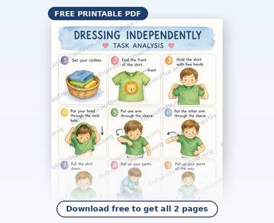 Preview of the Dressing Independently Visual Schedule PDF
