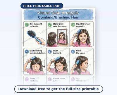 Preview of the Hair Brushing Visual Schedule PDF