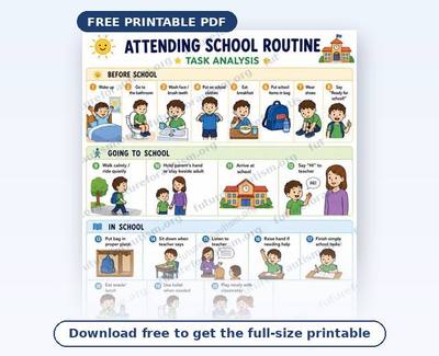 Preview of the School Routine Visual Schedule printable
