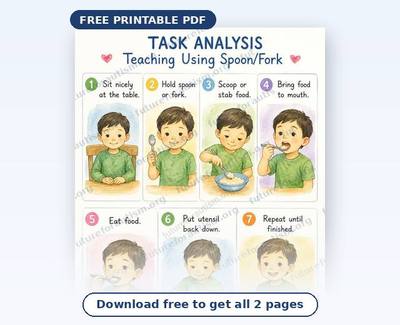 Preview of the Using Spoon & Fork Visual Schedule PDF