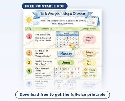Preview of the Using a Calendar Visual Schedule PDF