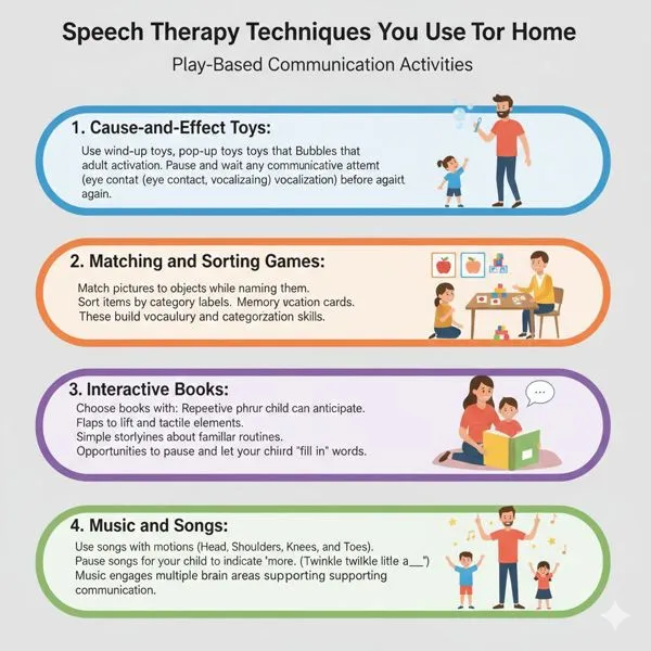 Speech therapy techniques you can use at home: play-based communication activities