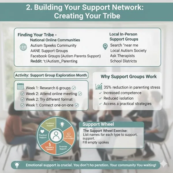 Building your support network: online and local communities, the support group exploration activity, and the support wheel exercise
