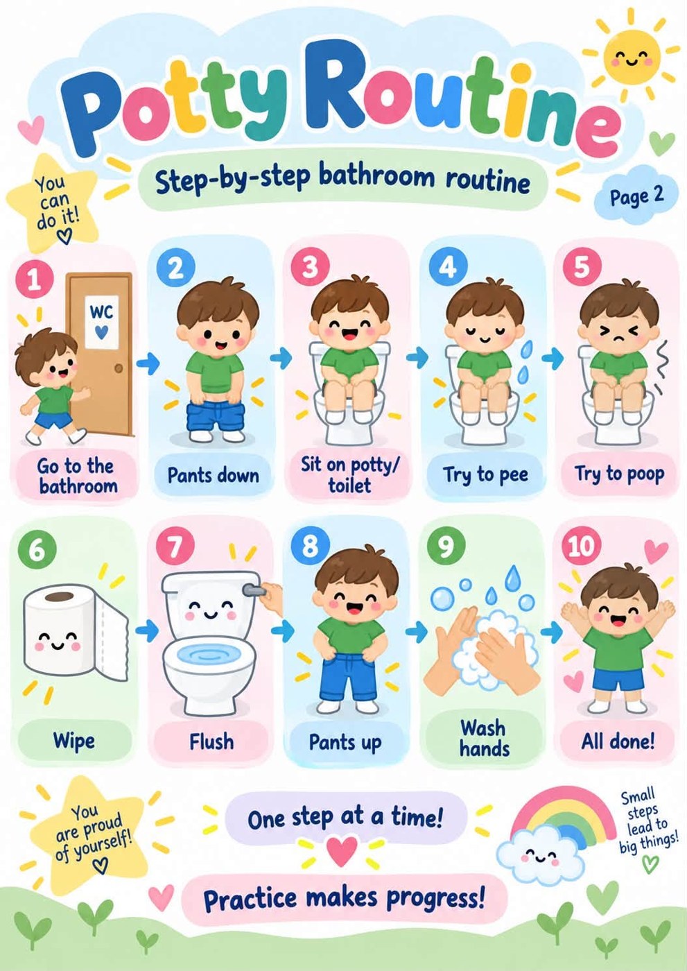 Potty training pack: Potty Routine page