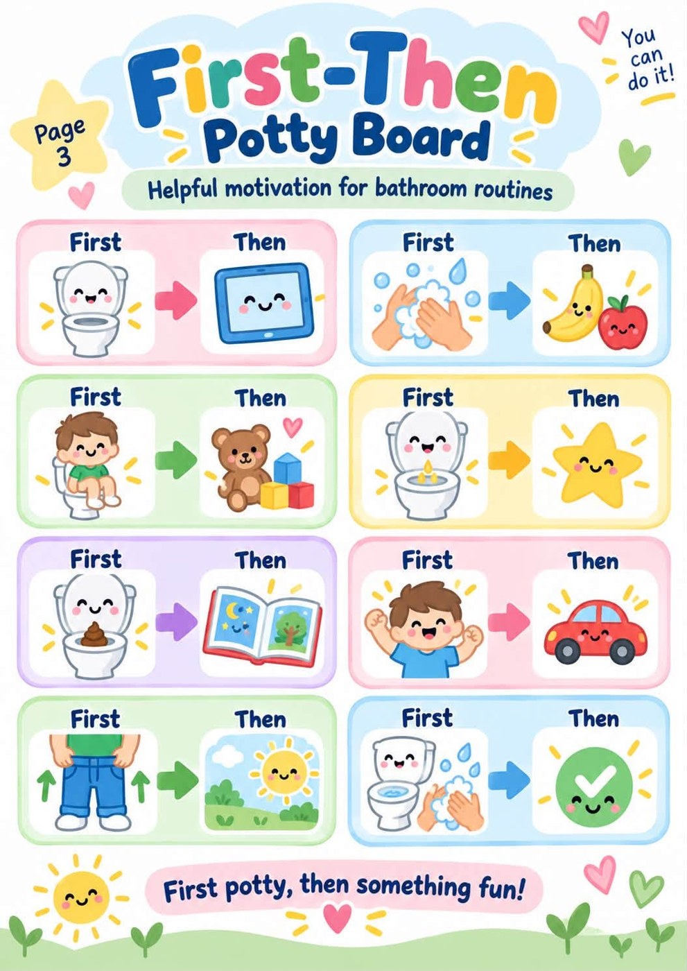 Potty training pack: First-Then Potty Board