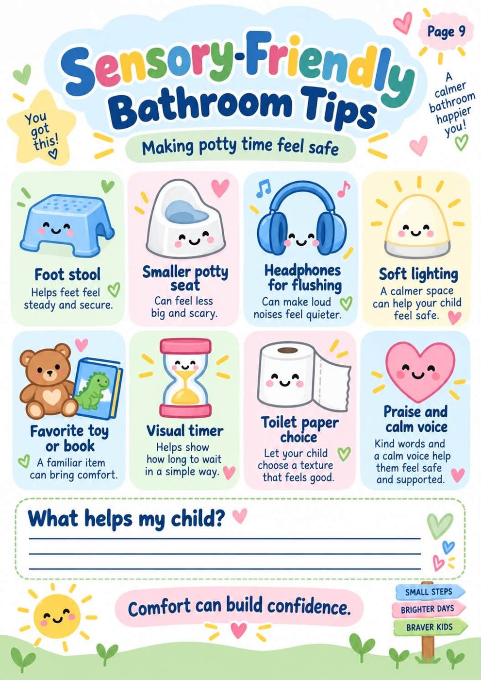 Potty training visual pack: Sensory-Friendly Bathroom Tips