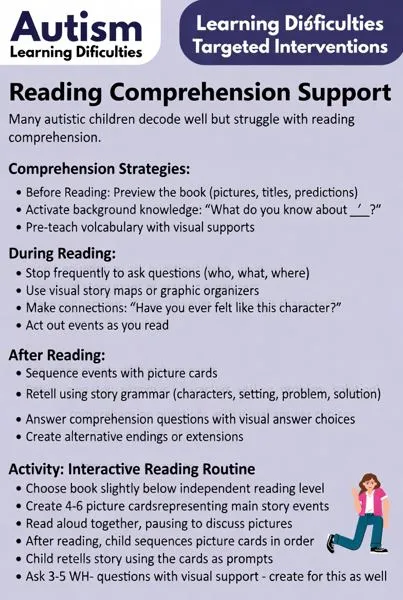Reading comprehension support: strategies for before, during, and after reading