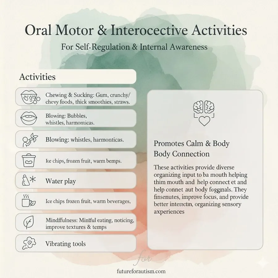 Oral motor and interoceptive activities