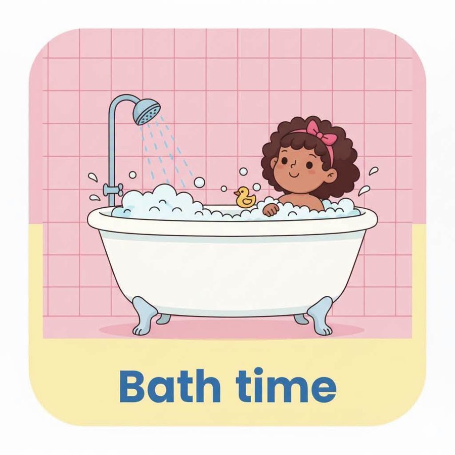 Visual schedule card: Bath Time