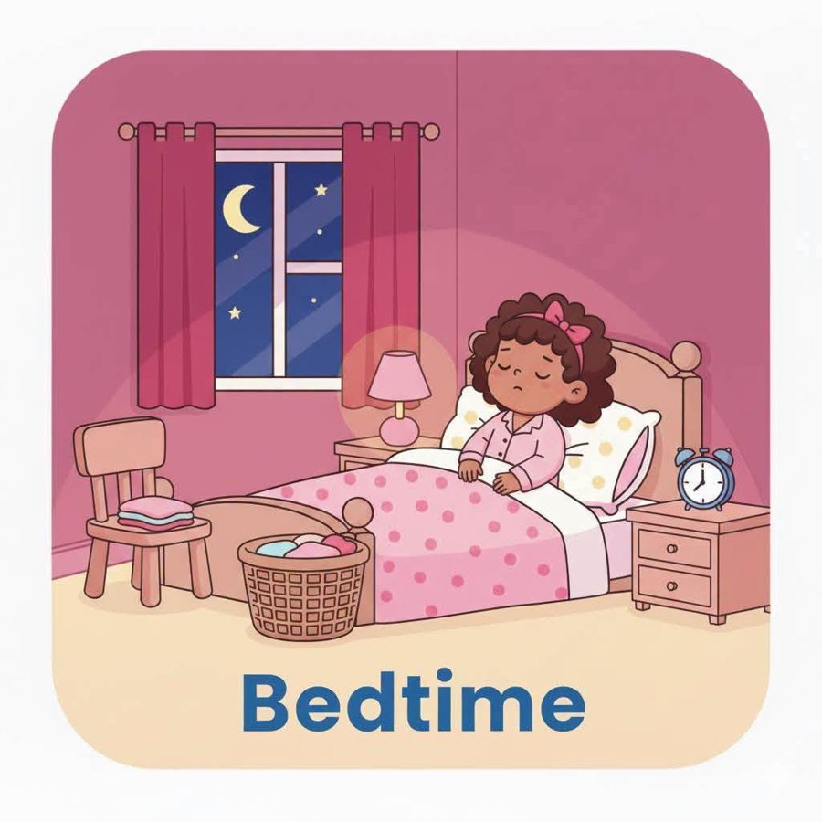 Visual schedule card: Bedtime