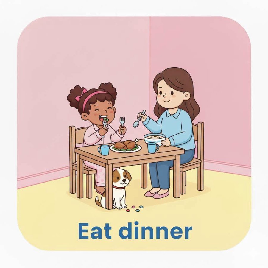 Visual schedule card: Eat Dinner