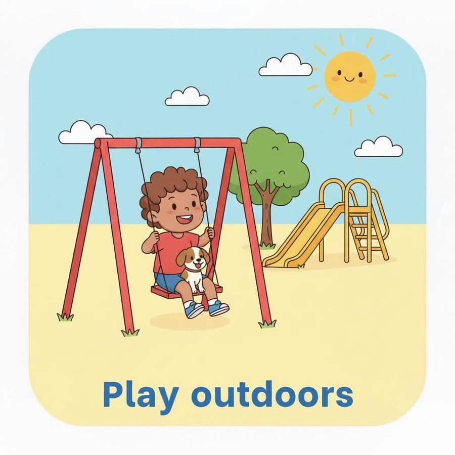 Visual schedule card: Play Outdoors