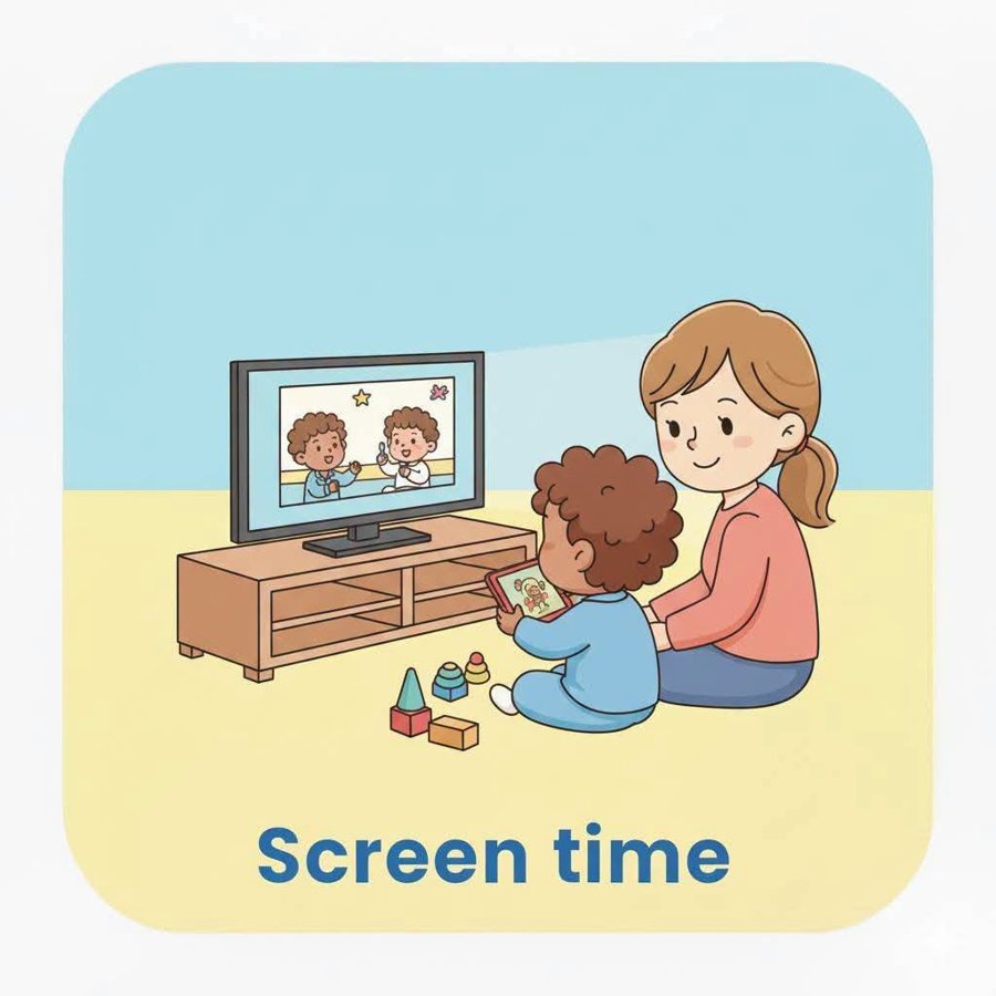 Visual schedule card: Screen Time