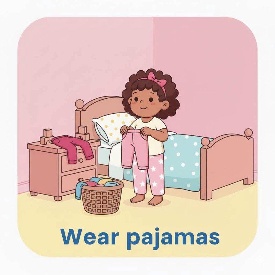 Visual schedule card: Wear Pajamas